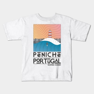Peniche Portugal Retro Travel Kids T-Shirt